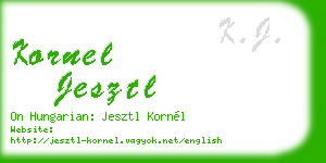 kornel jesztl business card